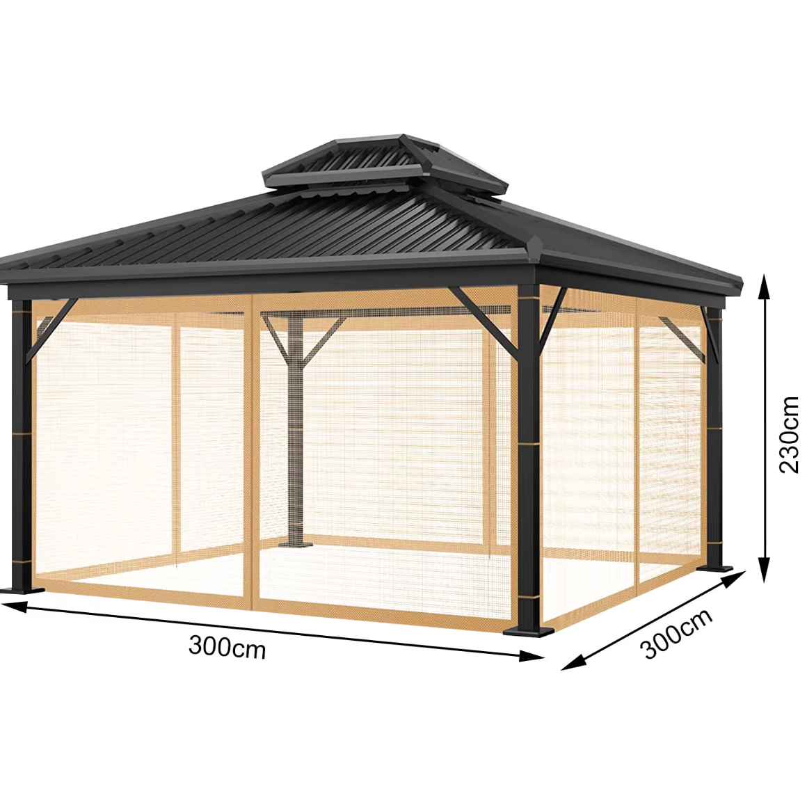 Moustiquaire pour gazebo beige dimensions | Cocoon | Instant Rideau