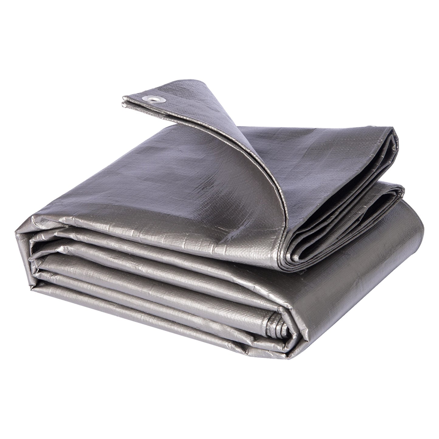 Bâche de couverture argentée en polyéthylène 280 g/m² avec œillets renforcés, idéale pour chantier, remorque, camping, véhicules, piscine et matériel extérieur | Fortexa | Instant Rideau