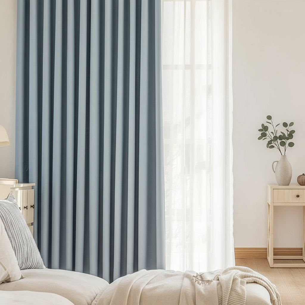 Rideau jacquard bleu | Imperial