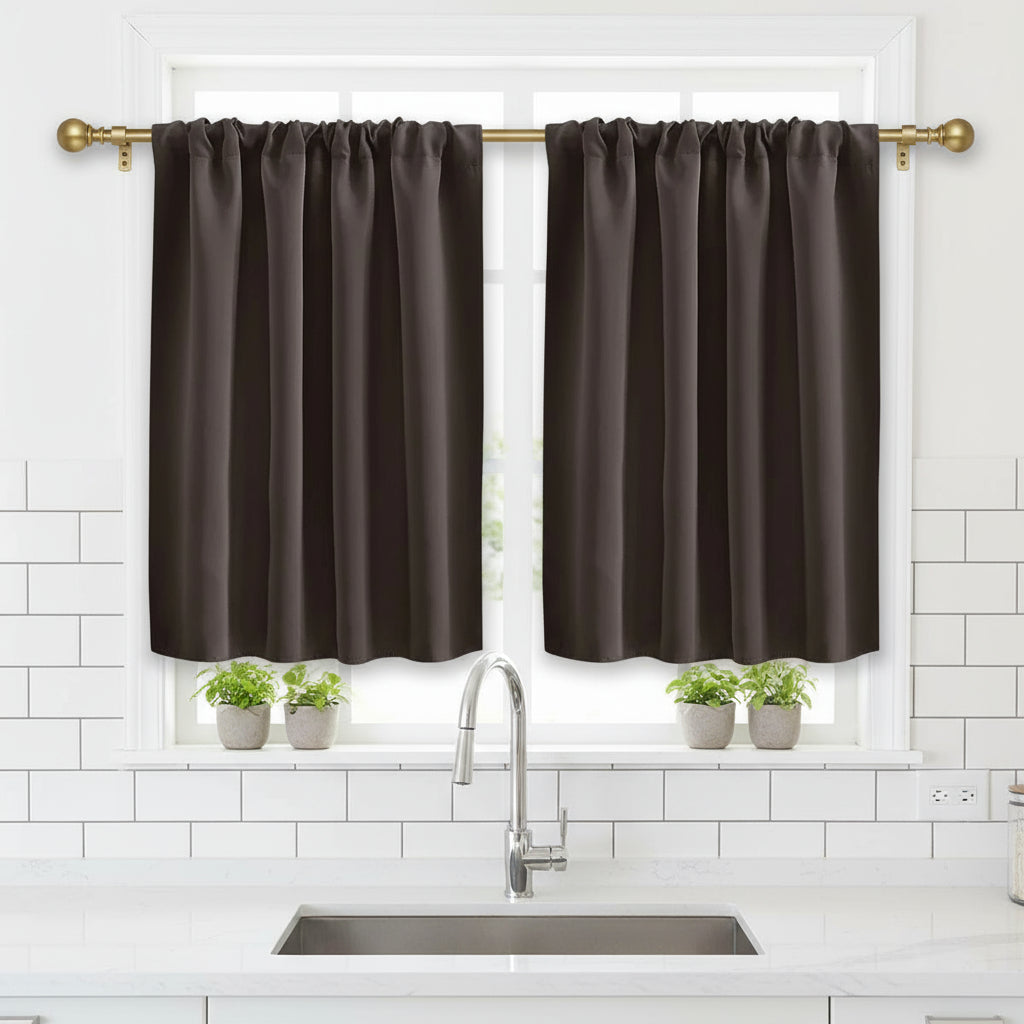 rideau de cuisine marron | Aromis | Instant rideau
