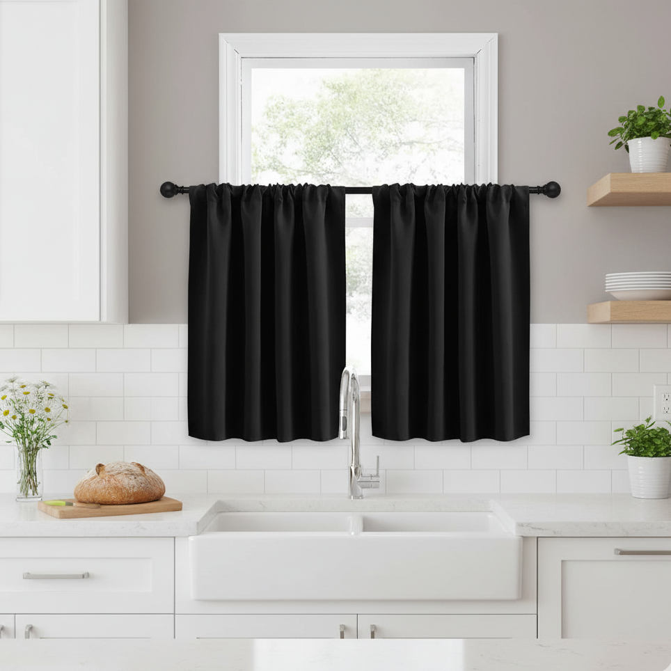 rideau de cuisine noir | Aromis | Instant rideau