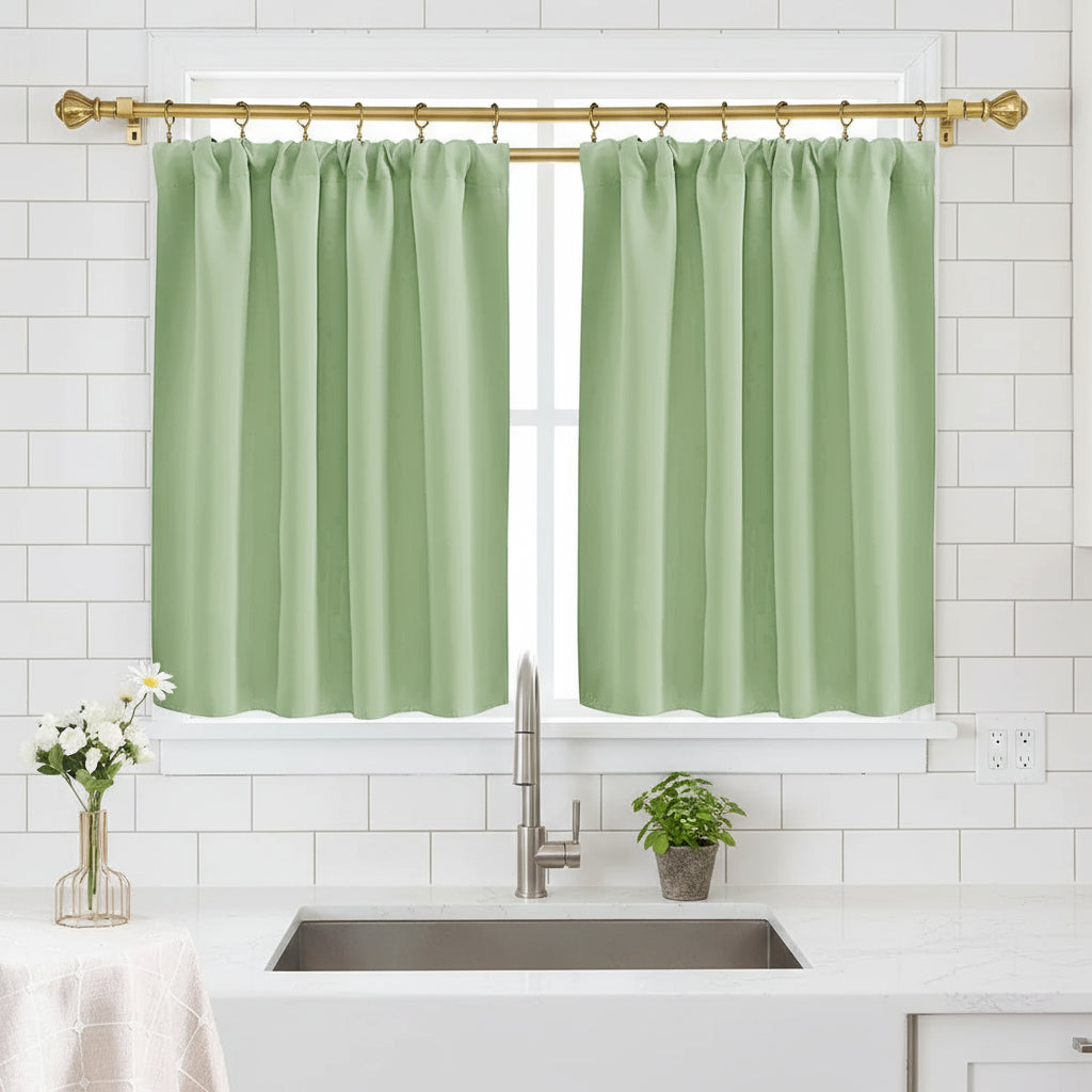 rideau de cuisine vert clair | Aromis | Instant rideau