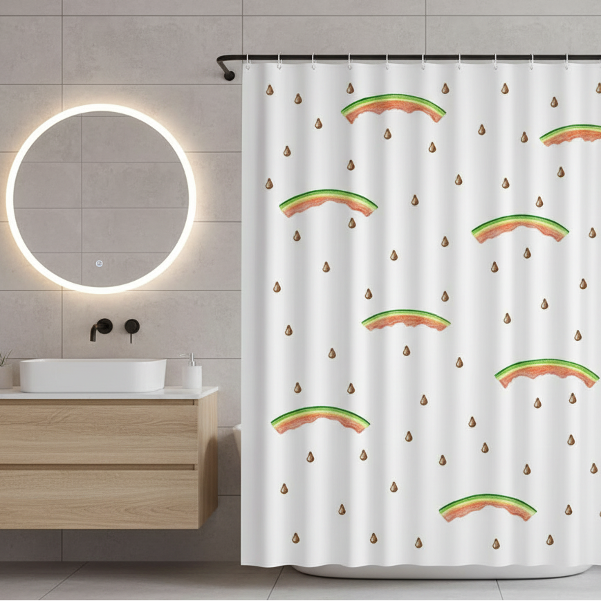 Rideau de douche original arc en ciel pour salle de bain | Hydra | Instant rideau