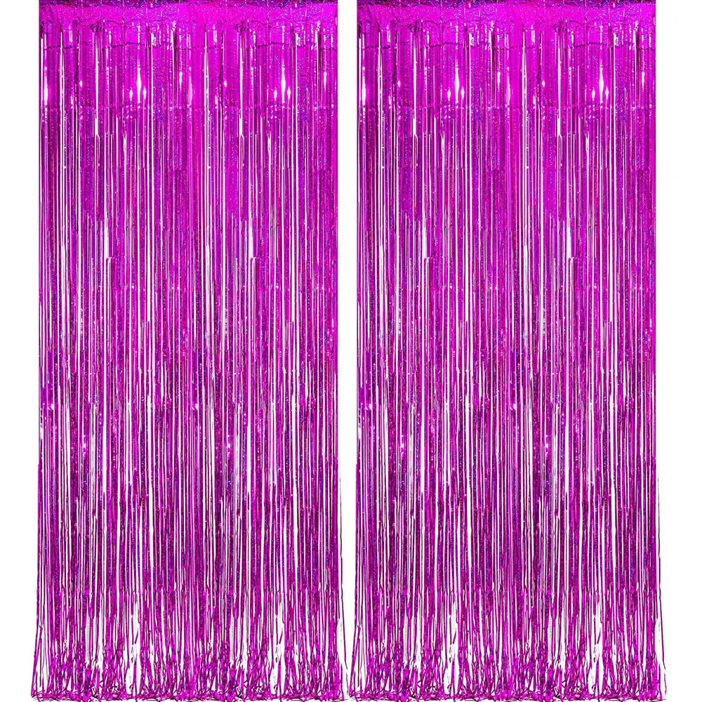 Rideau décoratif rose fuchsia brillant pour soirée Nouvel An | Instant Fêtes