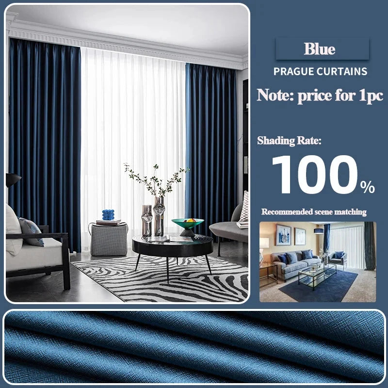 Rideau isolant thermique bleu canard  | Throne | Instant Rideau Bleu canard / L100 x H200 / Galon fronceur