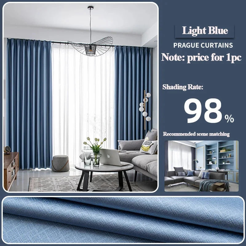 Rideau isolant thermique bleu | Throne | Instant Rideau Bleu / L100 x H200 / Oeillets