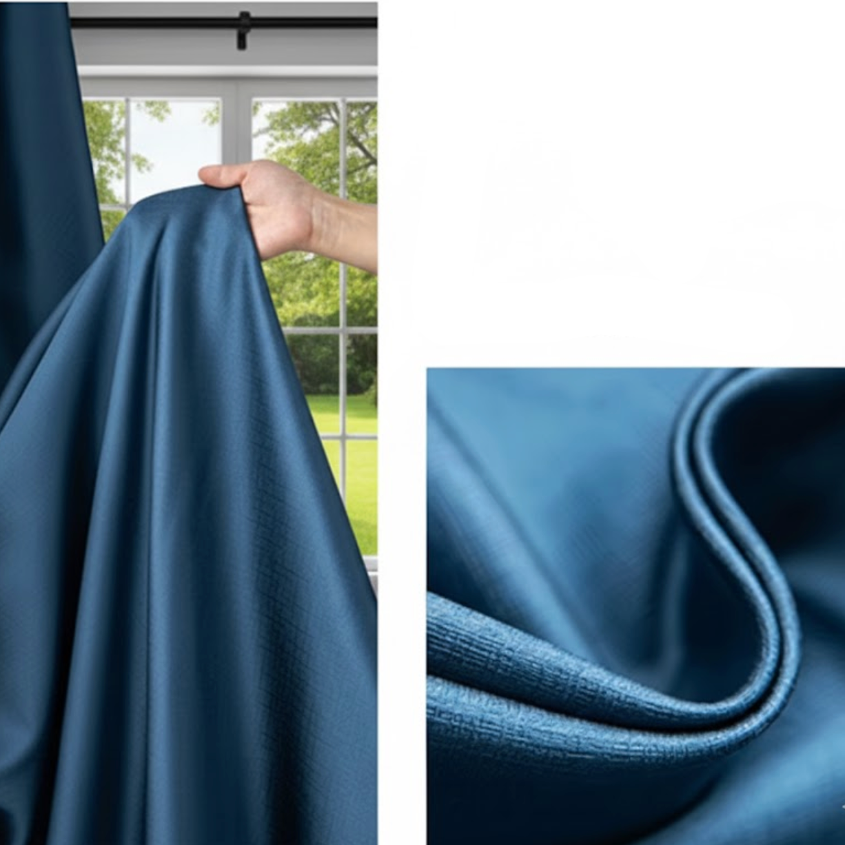 Rideau isolant thermique tissu bleu | Throne | Instant rideau