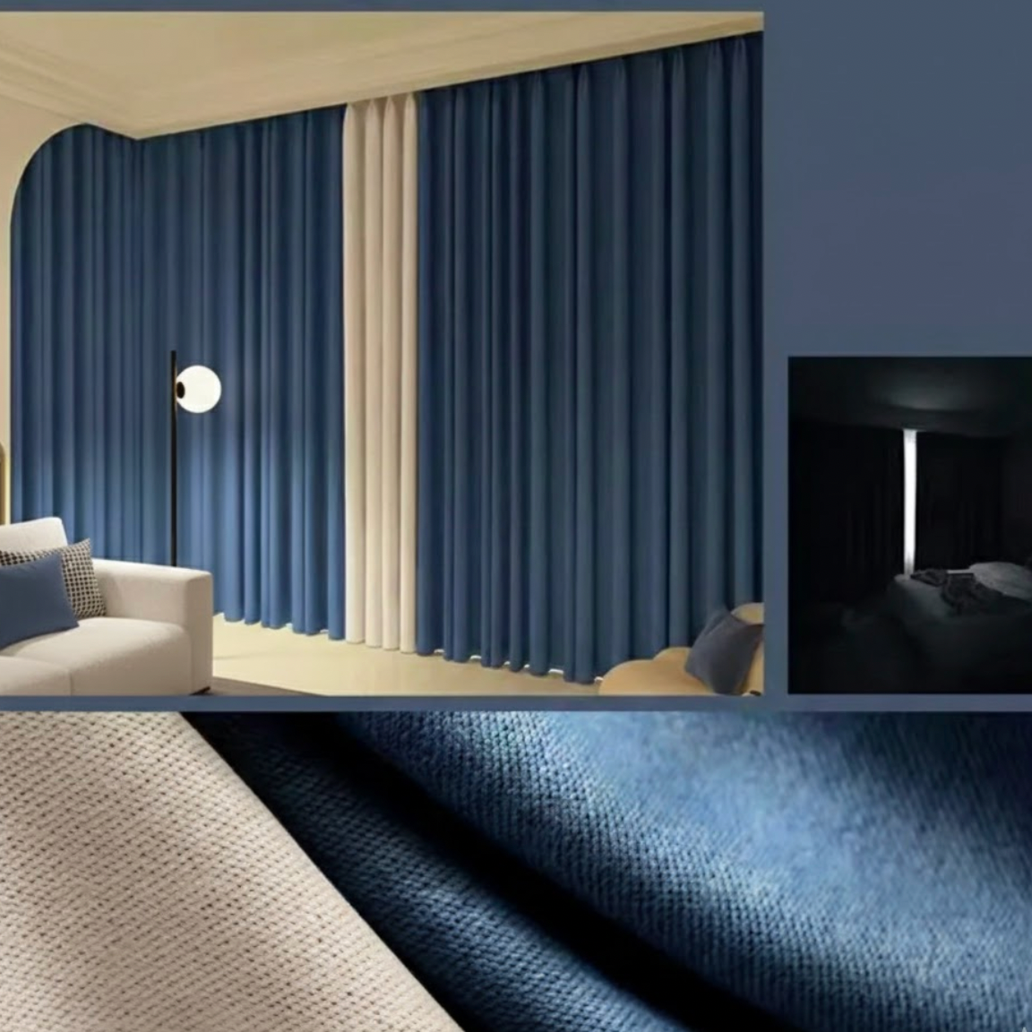 Rideau épais insonorisé et occultant pour grandes fenêtres et intérieur silencieux | Silencio | Instant Rideau