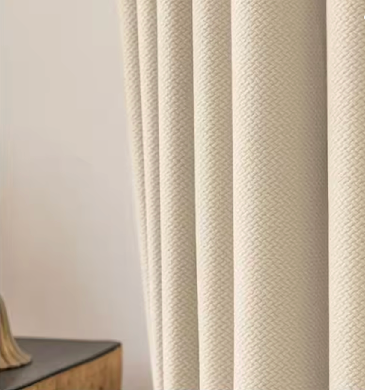 Rideau jacquard beige tissu finition | Imperial | Instant Rideau