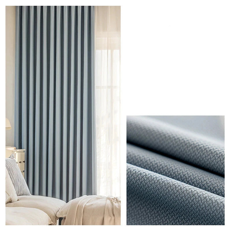 Rideau jacquard bleu | Imperial | Instant Rideau Bleu / L100 x H270 / Passe tringle