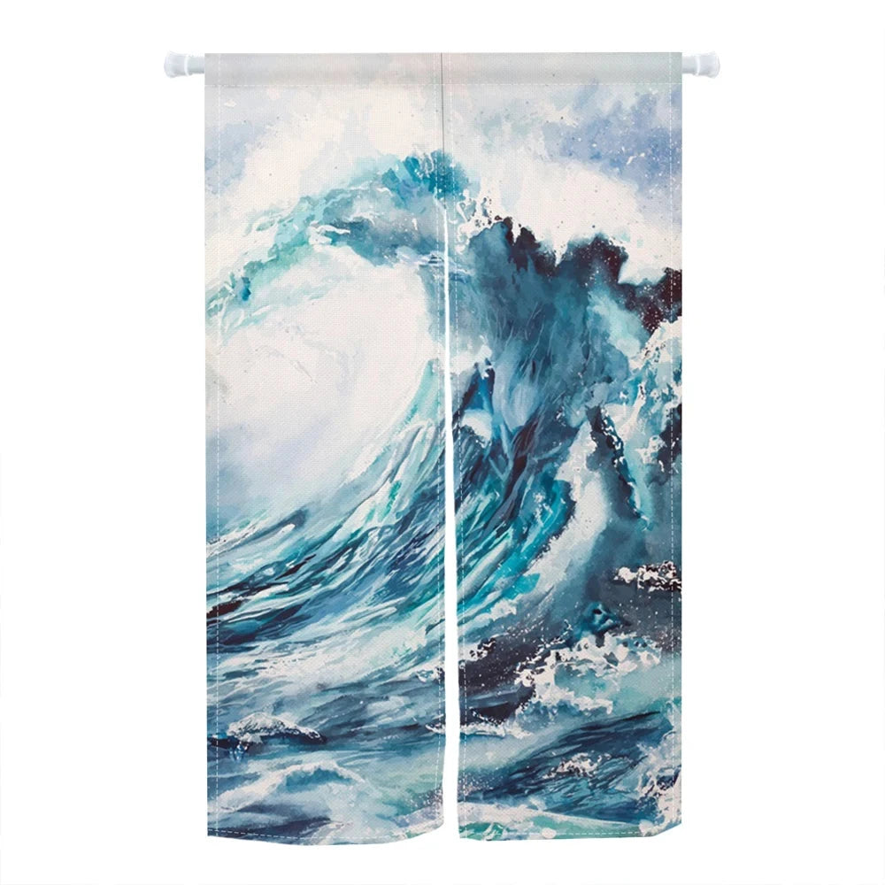 Rideau japonais mer | Noren | Instant Rideau Mer / L65 x H90