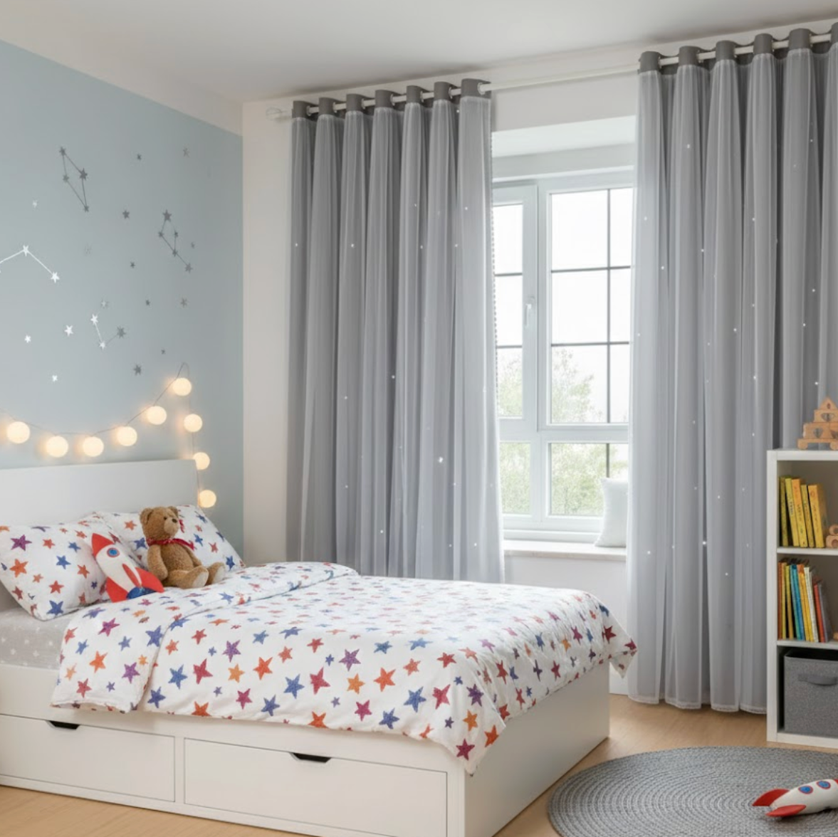 Rideau Kidy transformant la chambre de votre enfant en cocon de douceur et de rêve | Kidy | Instant rideau