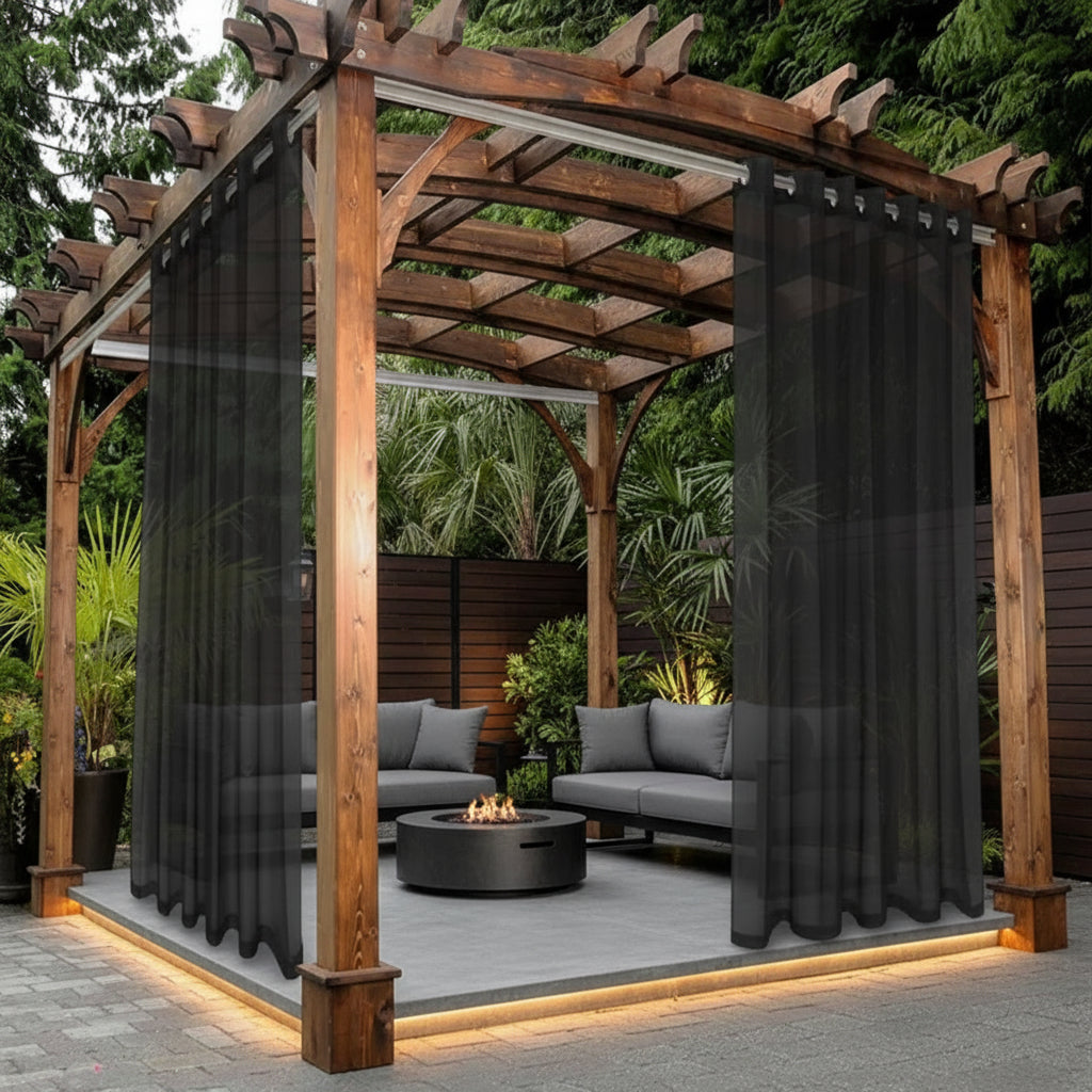 Rideau noir extérieur pergola | Solara | Instant Rideau