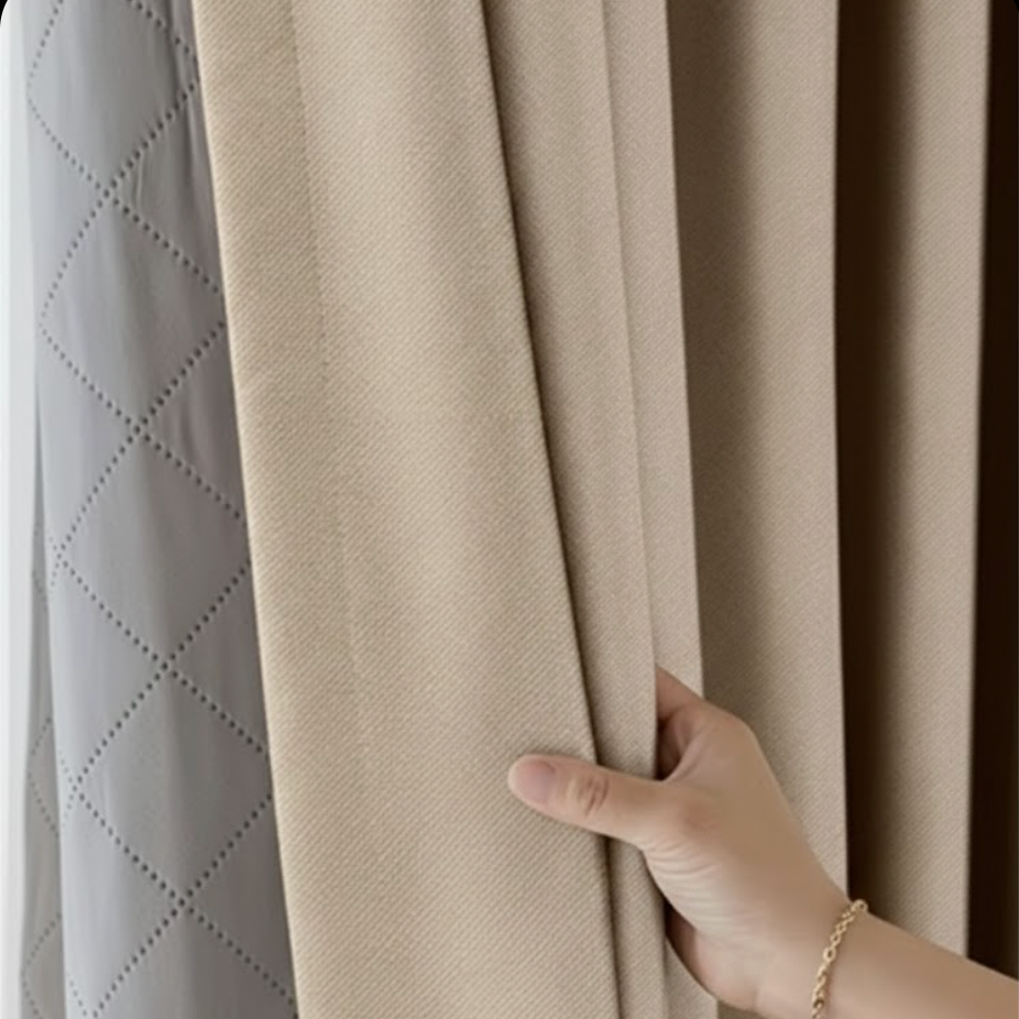 Rideau occultant anti-bruit sable crochets phonique | Calm | Instant Rideau