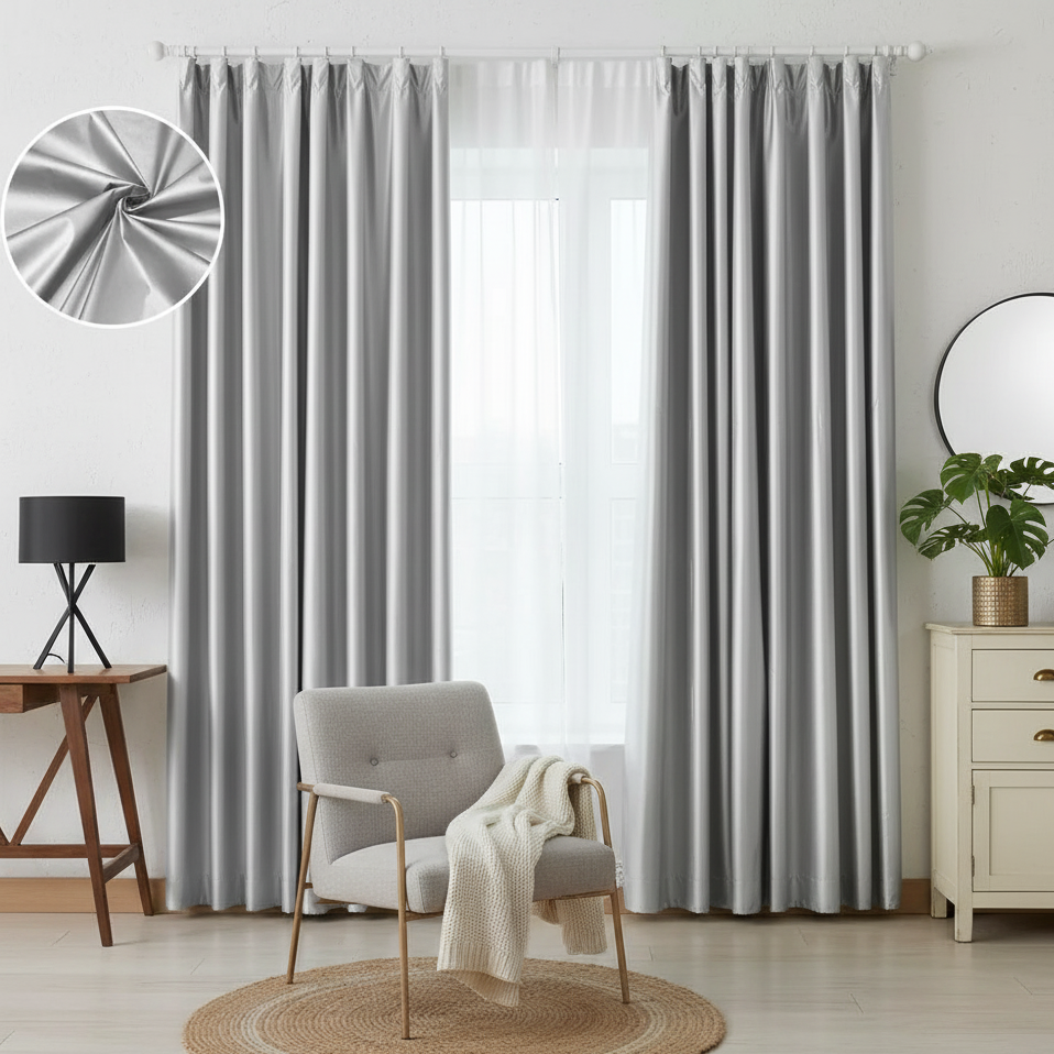 Rideau occultant argenté au design sophistiqué pour sublimer votre intérieur | Silver | Instant Rideau