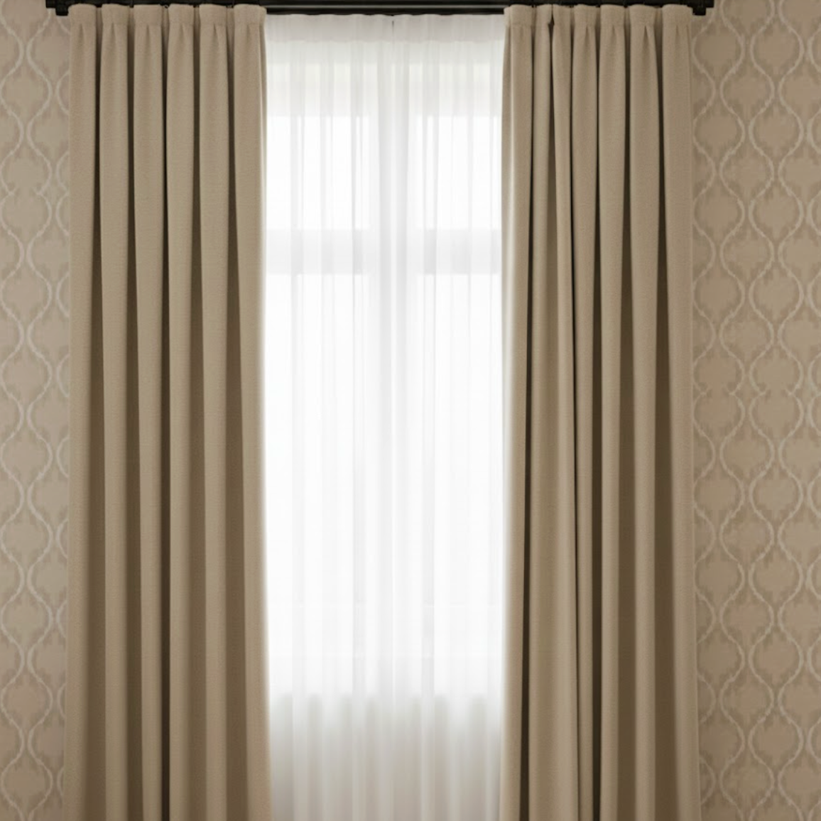 Rideau occultant épais marron salon crochets | Vélunia | Instant Rideau