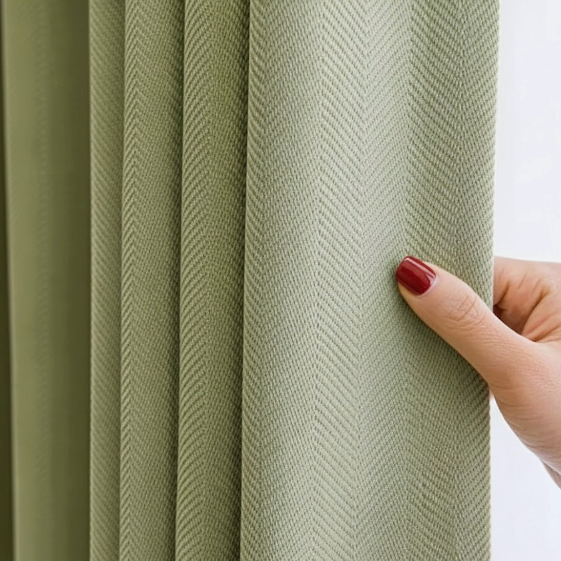 Rideau occultant épais vert motif | Vélunia| Instant Rideau