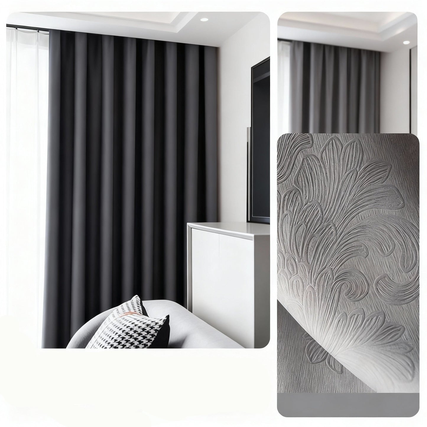 Rideau occultant thermique gris anthracite | Vionelle | Instant Rideau