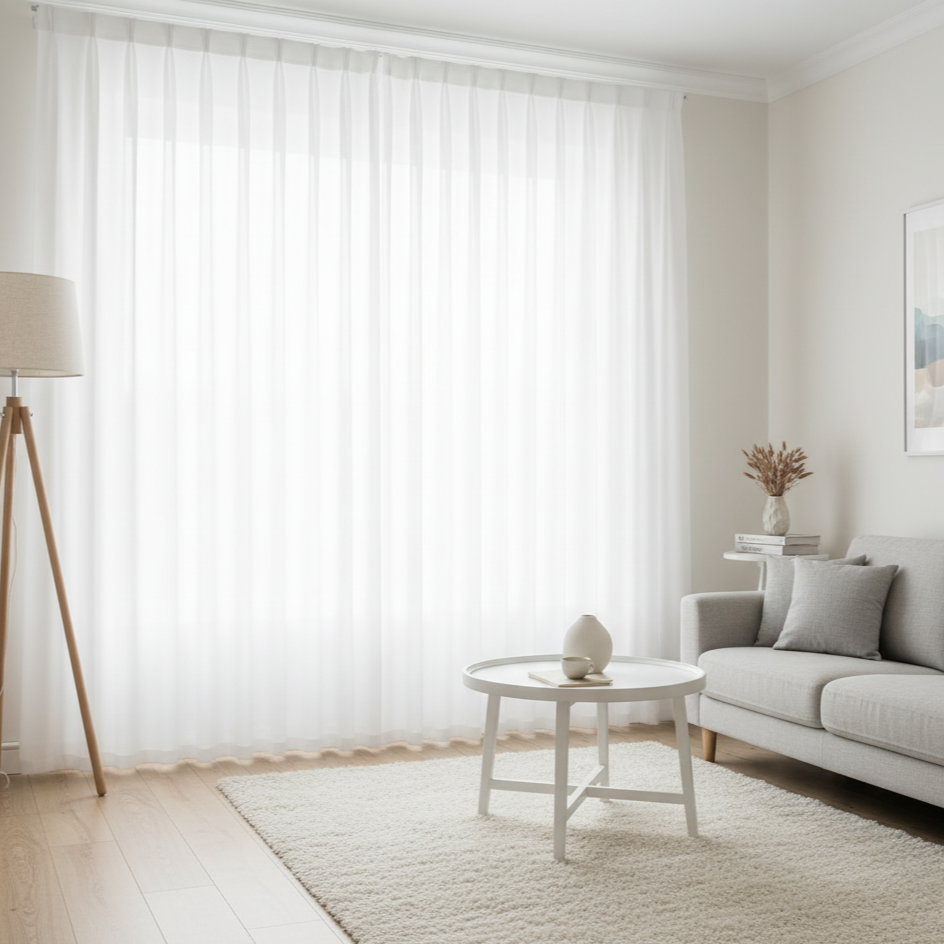 Rideau tulle Tulem pour chambre ou salon, offrant ombrage jusqu’à 40 % et intimité | Tulem | Instant rideau