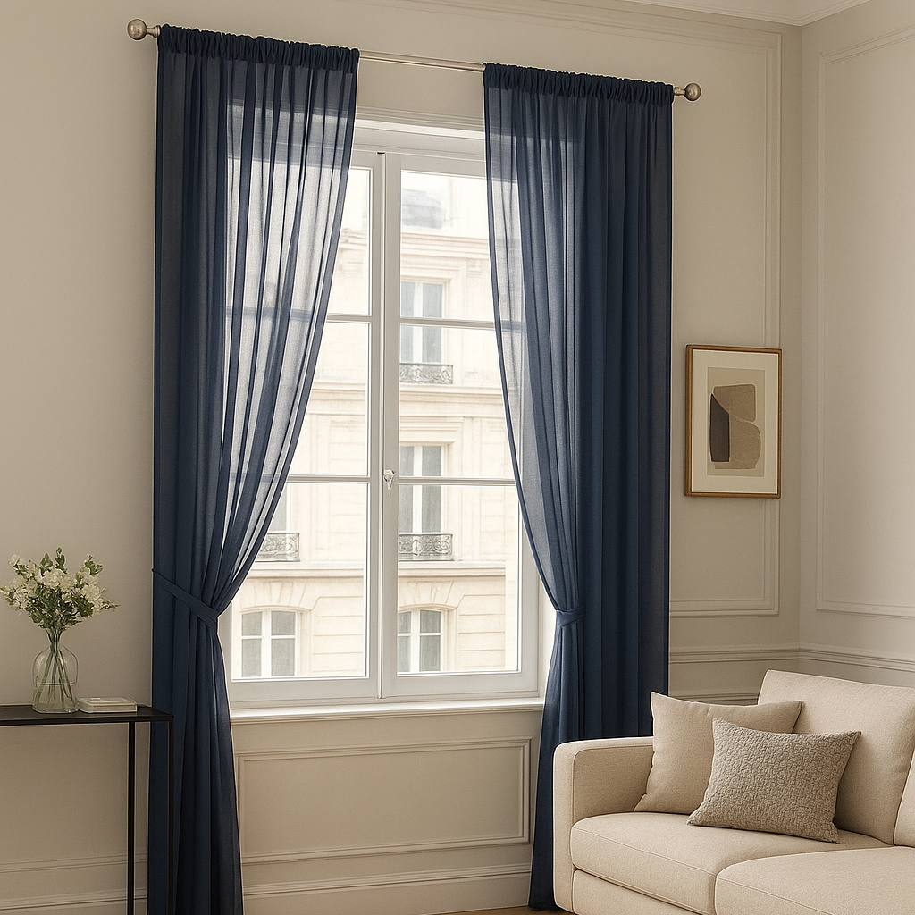 voilage bleu foncé | Mistral | Instant rideau