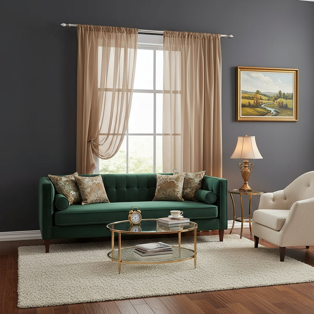 voilage leger marron clair | Mistral | Instant rideau