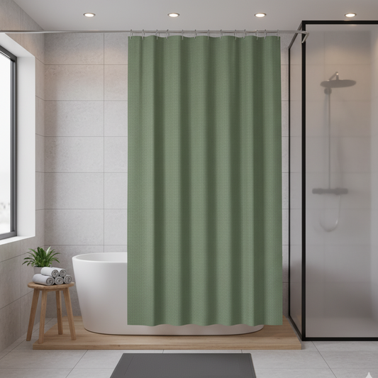 Rideau de douche vert | Waffle