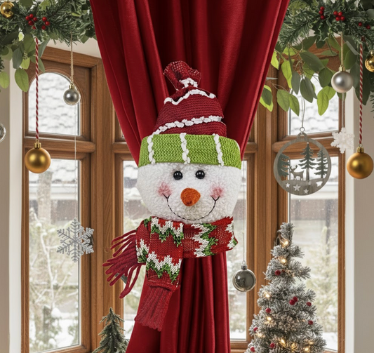 Attache rideau Bonhomme de neige sur rideau | Instant rideau