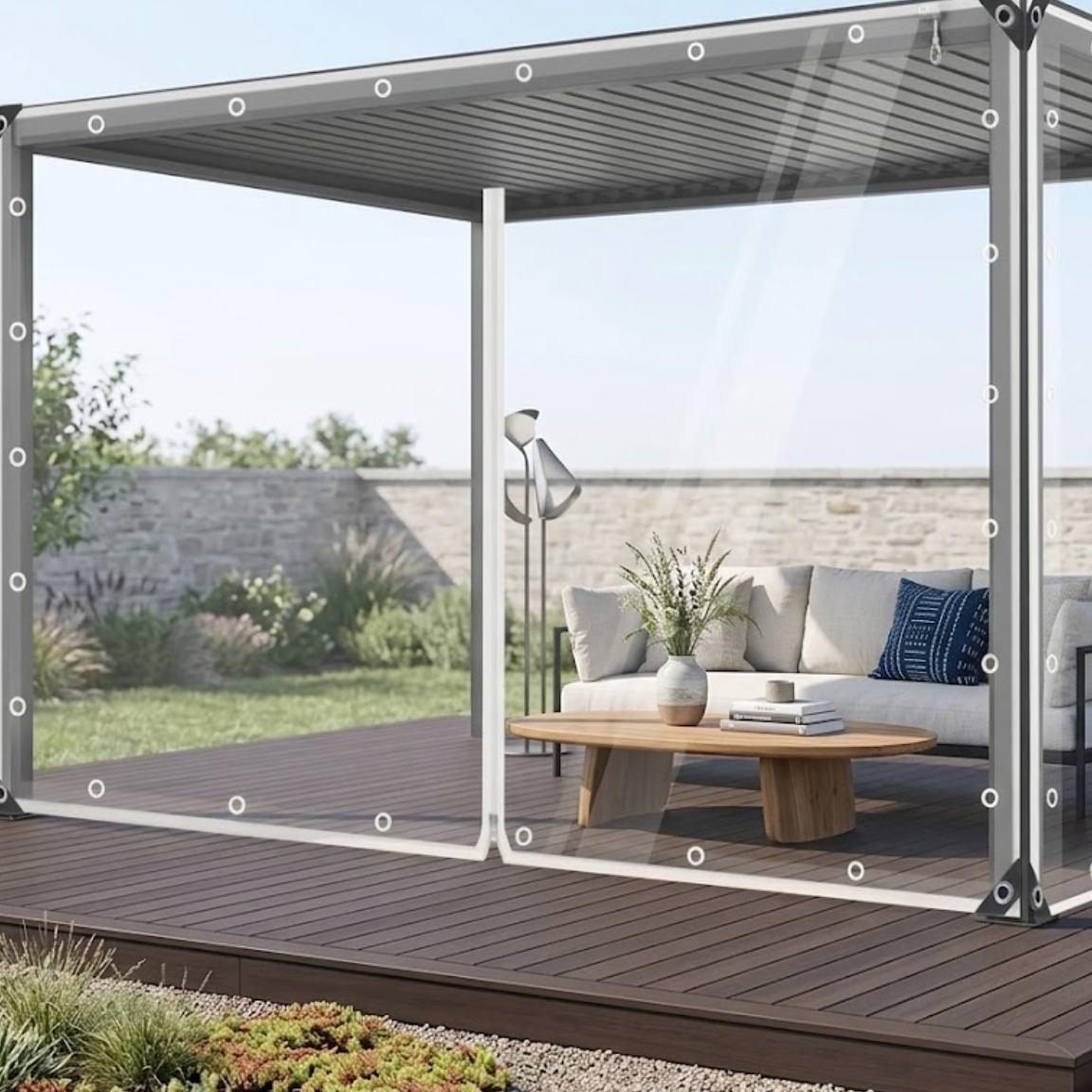 Bache en PVC a fermeture eclair terrasse | Horizon | Instant Rideau