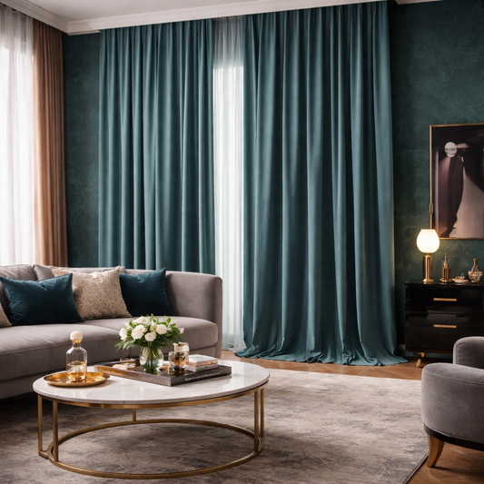 Rideau acoustique en velours vert menthe | Velaris