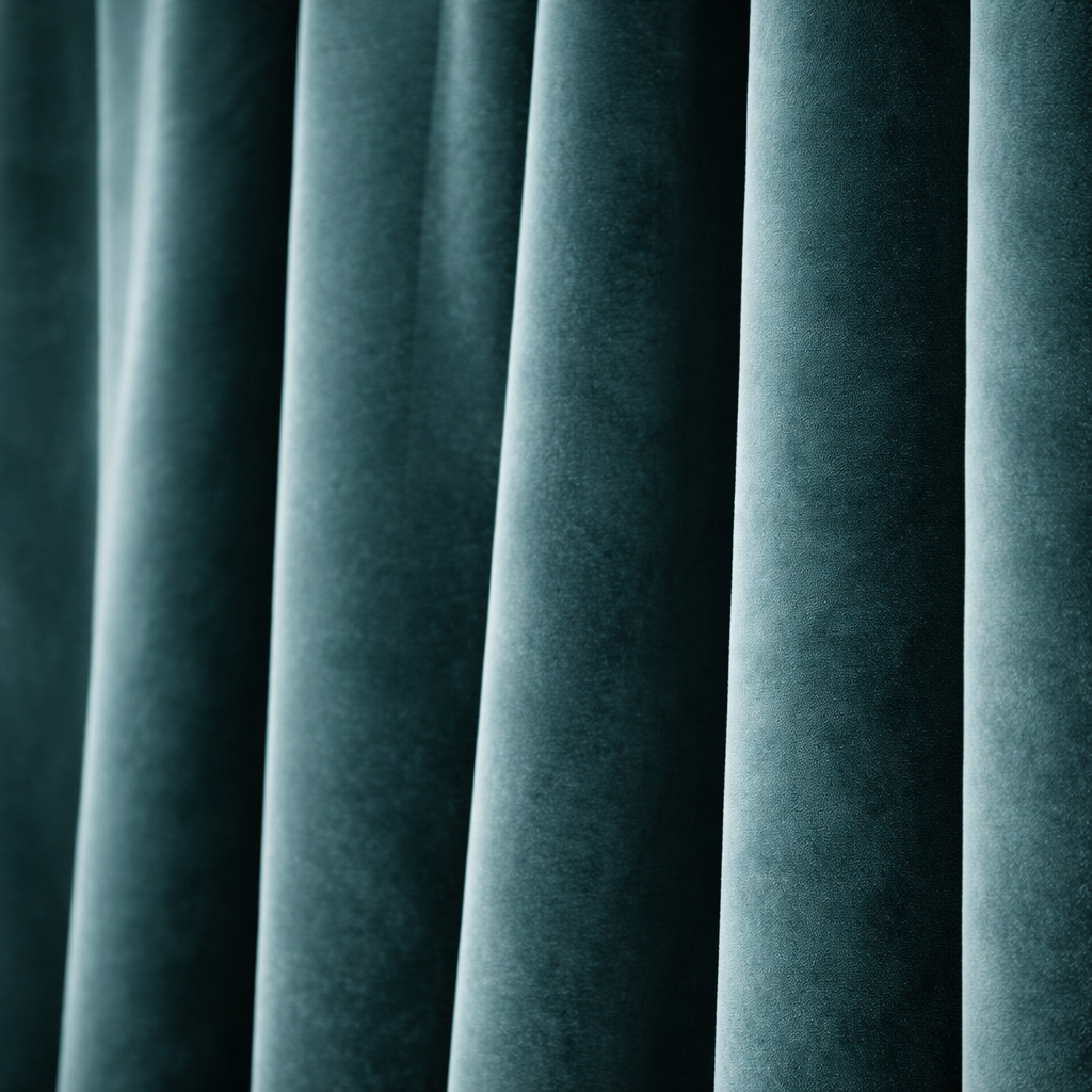 Rideau acoustique en velours vert menthe | Velaris