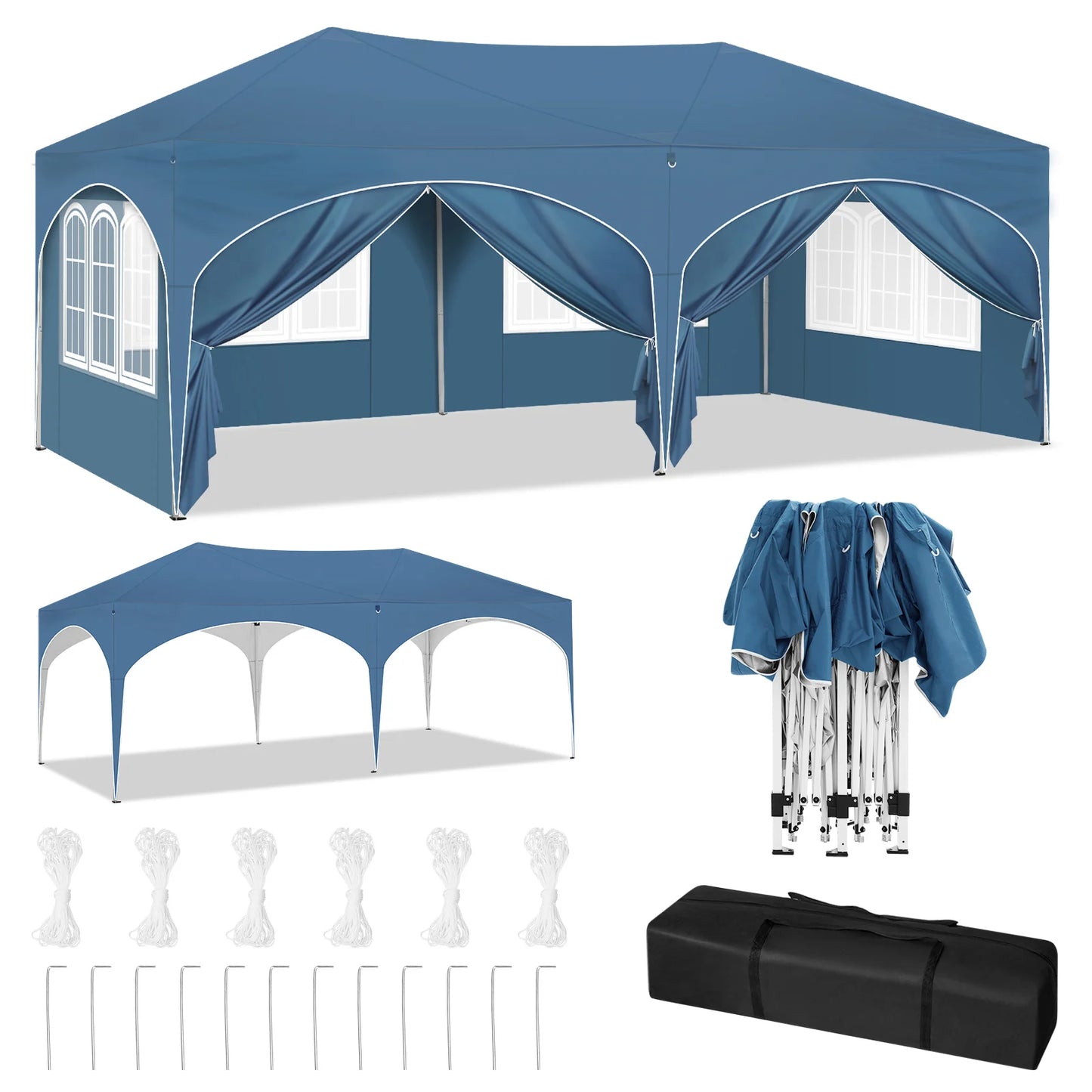 Gazebo 3x6 bleu pliable | Méya | Instant Rideau