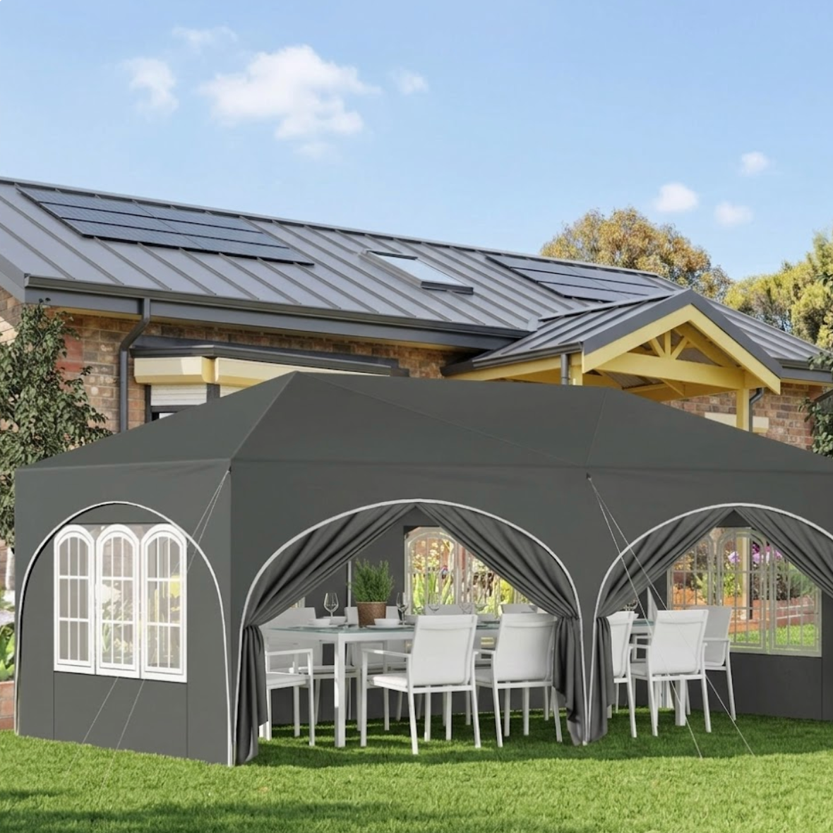 Gazebo 3x6 gris | Méya | Instant Rideau