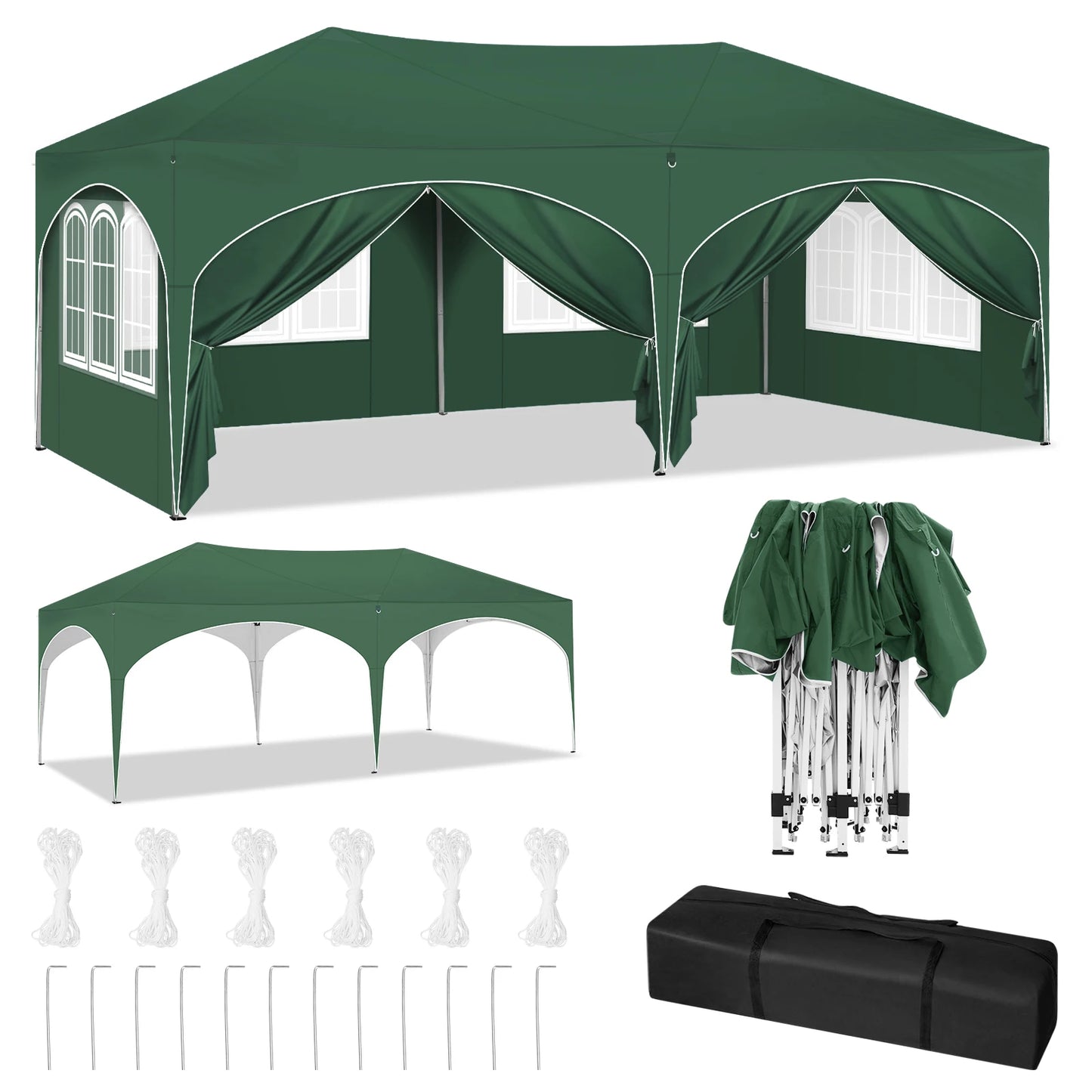 Gazebo 3x6 vert pliable | Méya | Instant Rideau