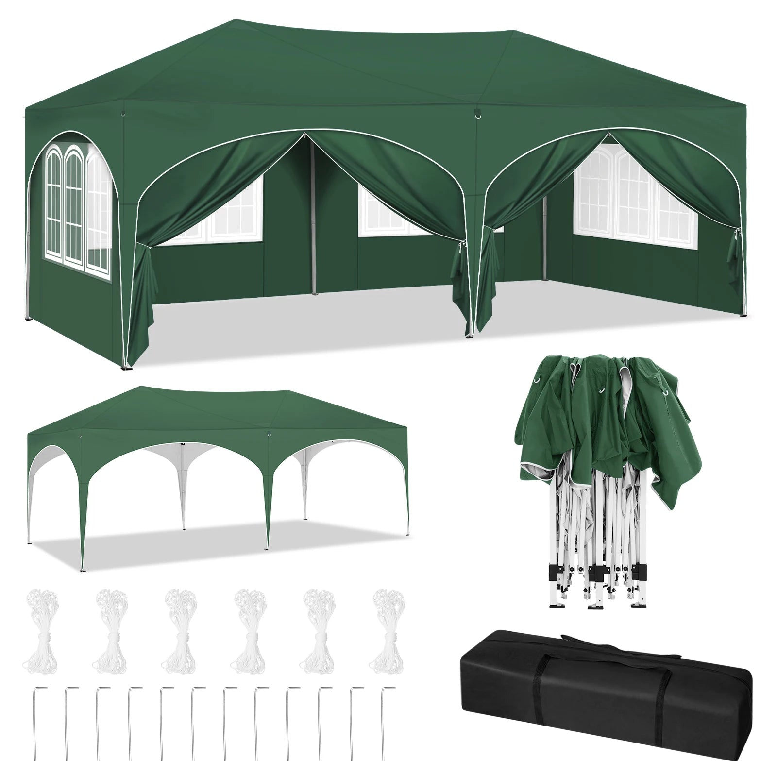 Gazebo 3x6 vert pliable | Méya | Instant Rideau