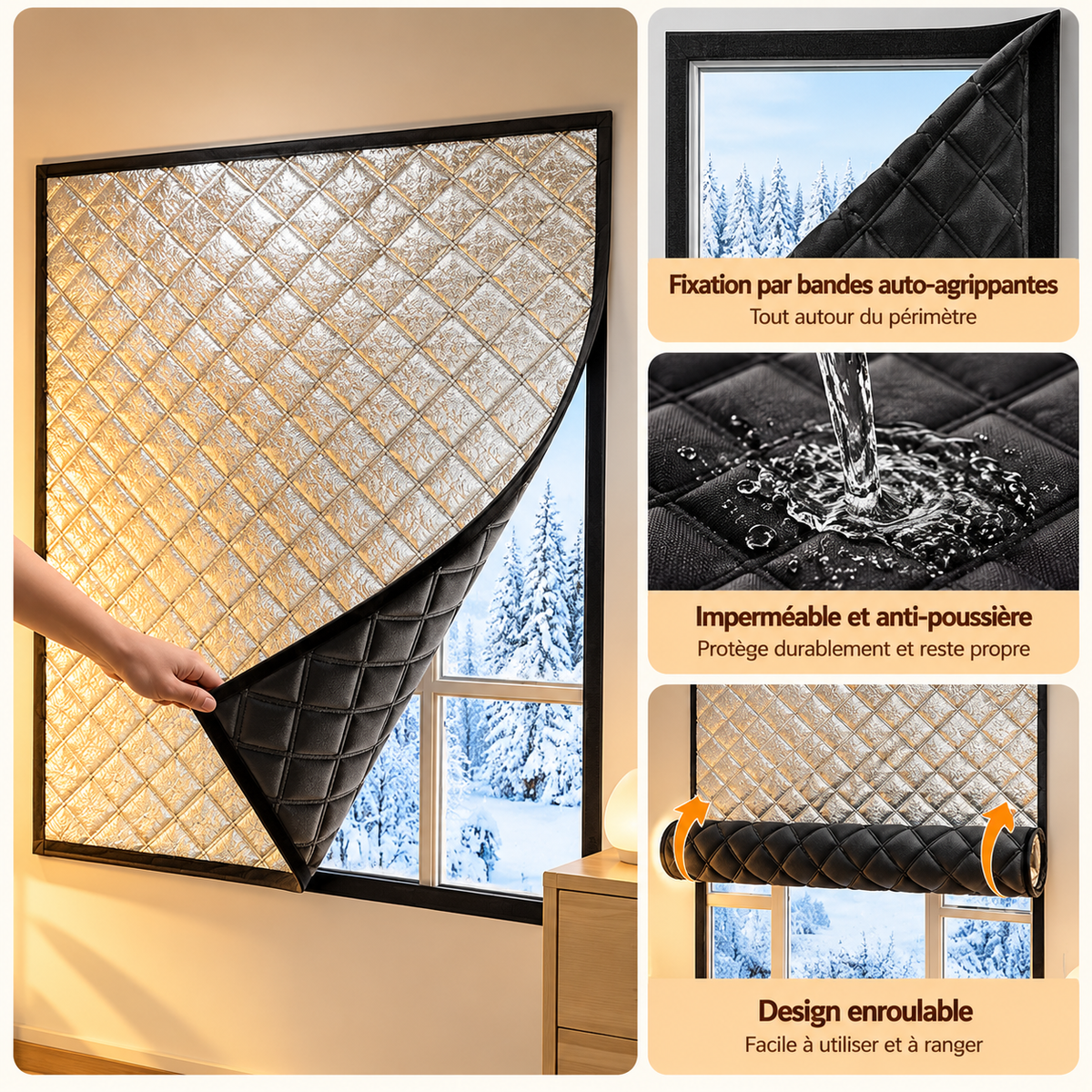 Rideau isolant thermique double épaisseur | Isolys