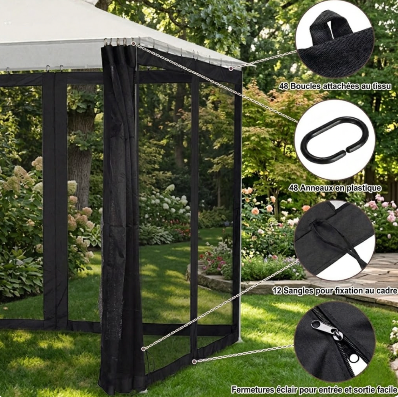 Moustiquaire pour gazebo accessoires | Cocoon | Instant Rideau