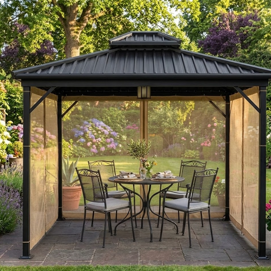 Moustiquaire pour gazebo beige | Cocoon | Instant Rideau