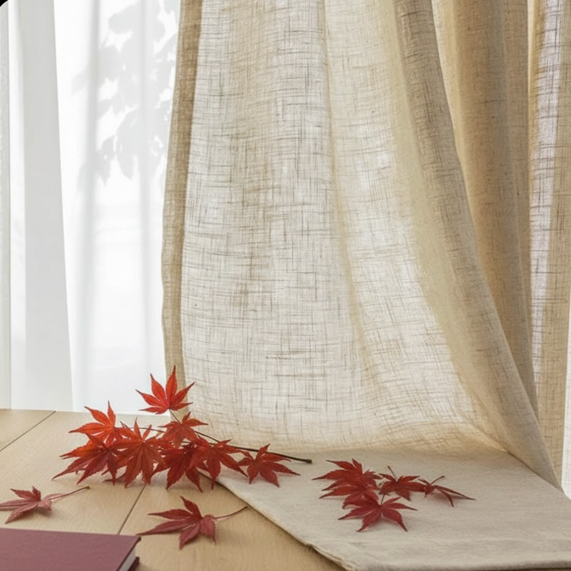 Rideau en lin naturel et coton crochets | Épure | Instant Rideau