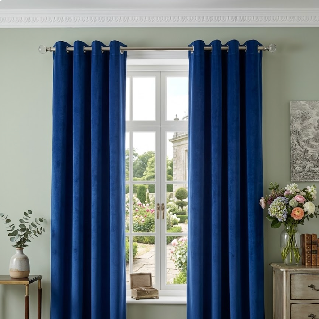 Rideau en velours insonorisé bleu | Villa | Instant Rideau