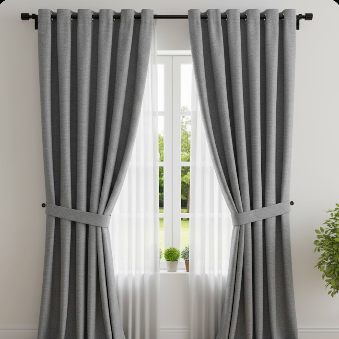 Rideau insonorisé occultant gris | Calm | Instant Rideau