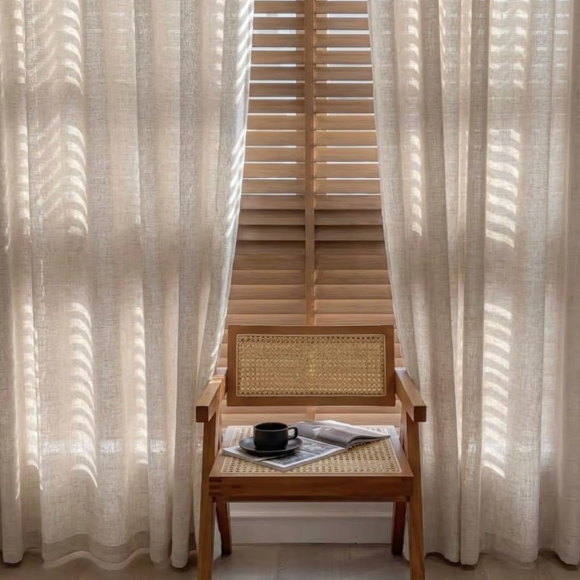 Rideau lin beige lumiere | Lino | Instant rideau