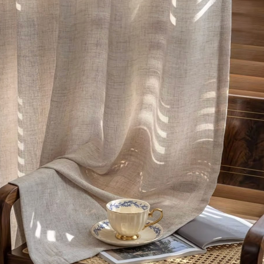 Rideau lin beige tissus | Lino | Instant rideau