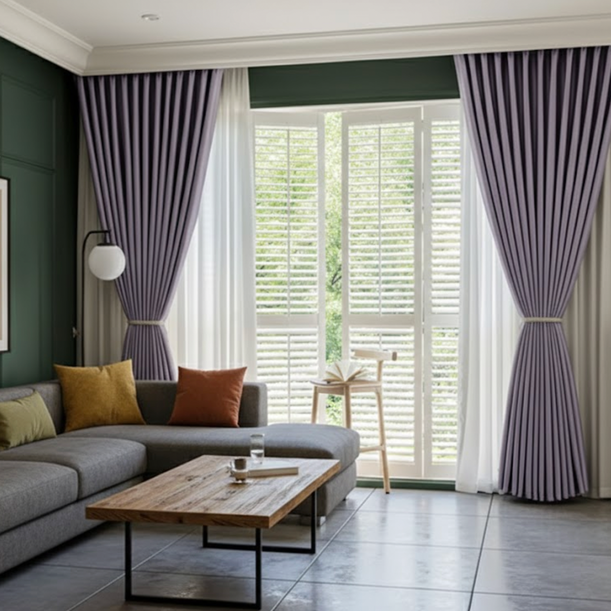 Rideau occultant isolation phonique mauve crochets  | Calm | Instant Rideau