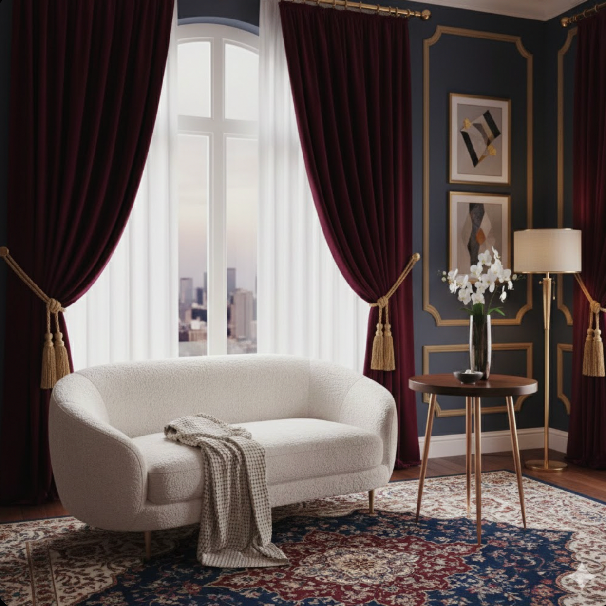 Rideau velours rouge bordeaux crochets | Rubis | Instant Rideau