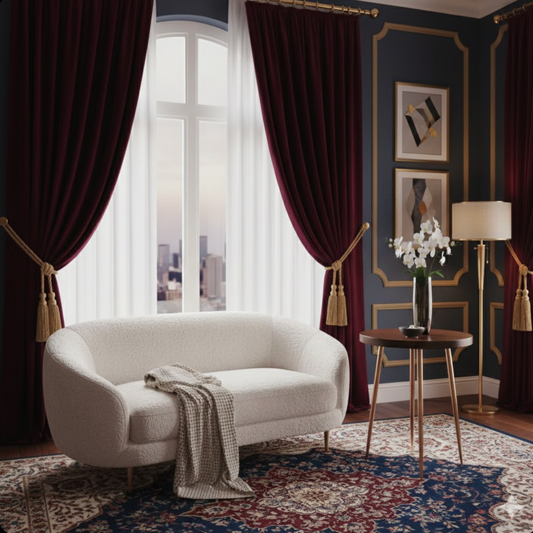 Rideau velours rouge bordeaux crochets | Rubis | Instant Rideau