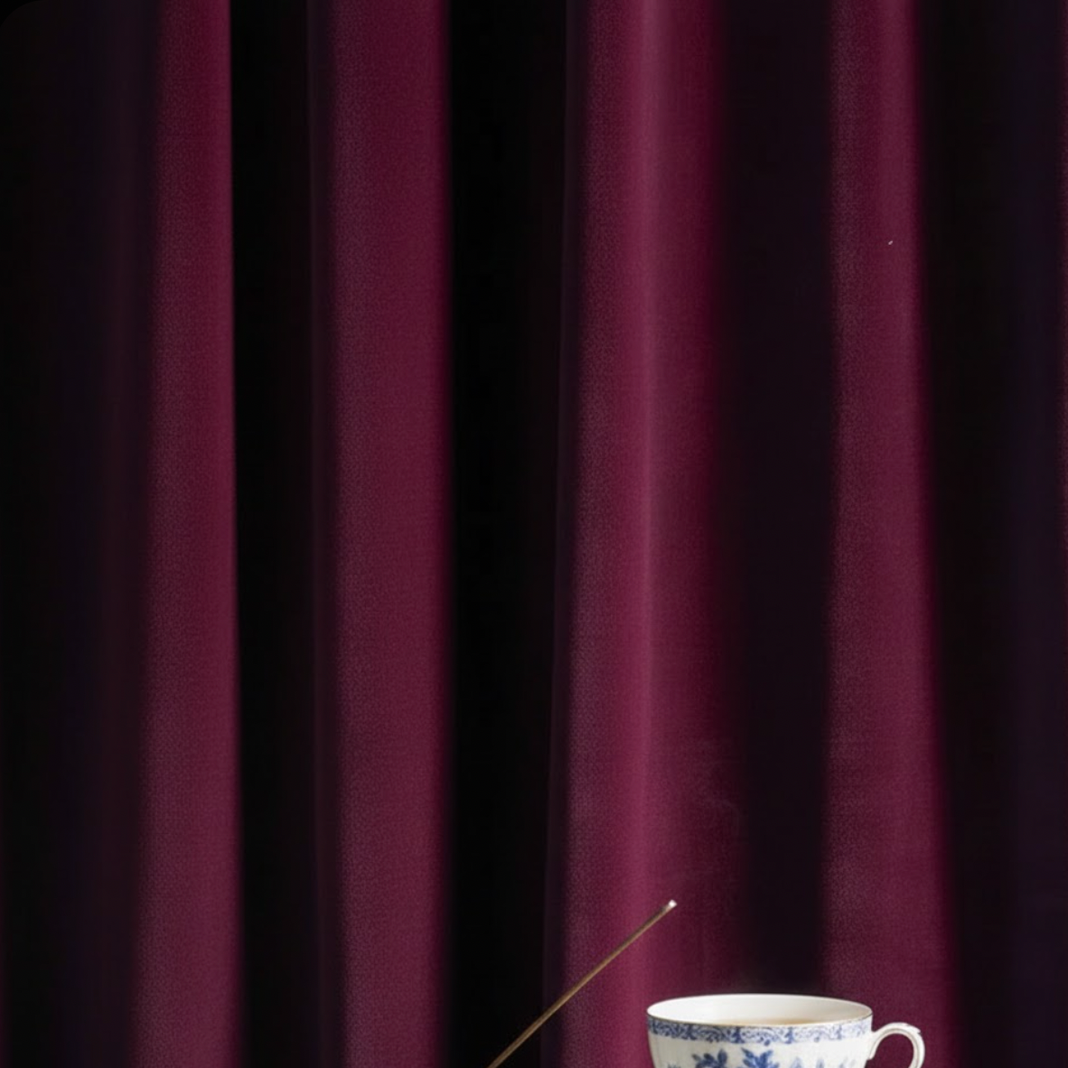 Rideau velours rouge burgundy tissus | Rubis | Instant Rideau
