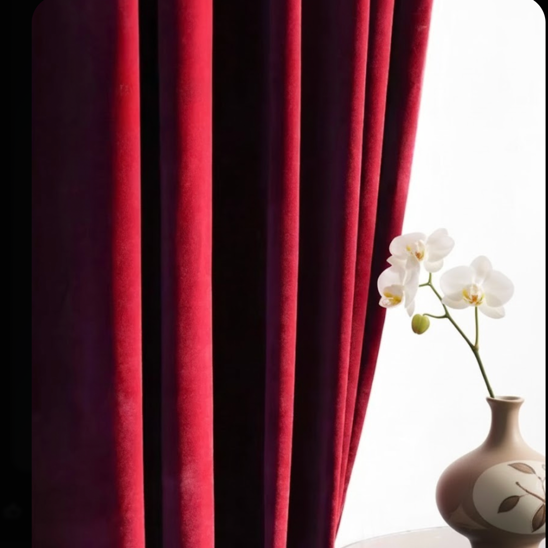 Rideau velours rouge matiere | Rubis | Instant Rideau