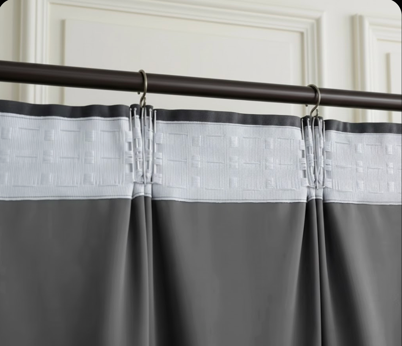 Rideaux en velours anthracite 140x245 occultants crochets mousseline barre | Noblia | Instant rideau