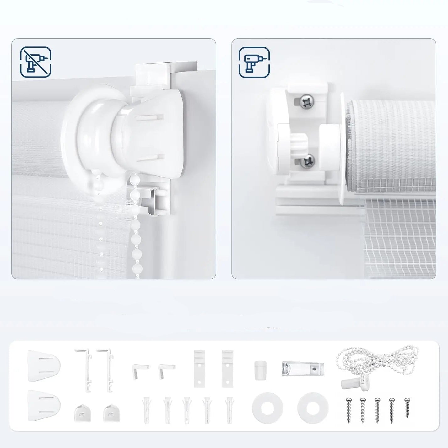 Store enrouleur occultant blanc sans percage | Aura | Instant Rideau