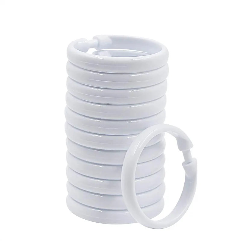 Anneaux de rideau de douche blanc | Instant rideau 